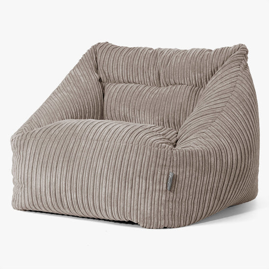 Fauteuil Pouf Maya - Côtelé Grège 01