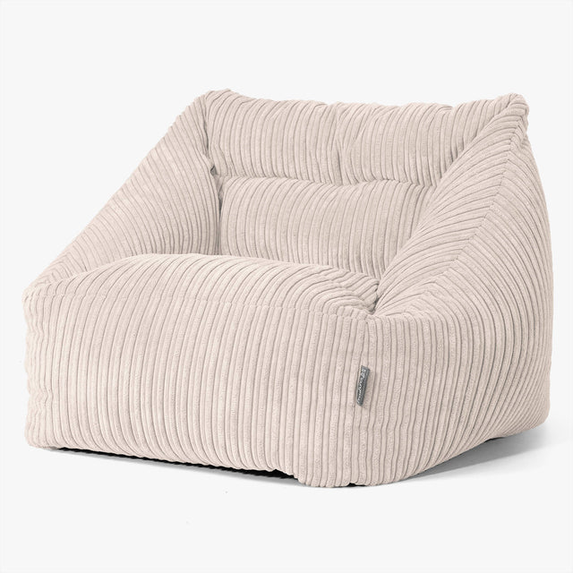 Fauteuil Pouf Maya - Côtelé Ivoire 01