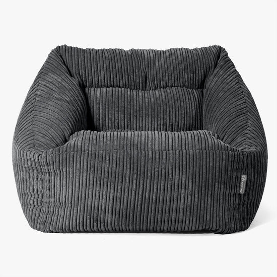 Fauteuil Pouf Maya - Côtelé Noir 03