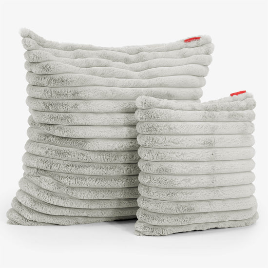 Grand Housse de Coussin 70 x 70cm - Velours Côtelé Ultra Pelucheux Vert Sauge 02