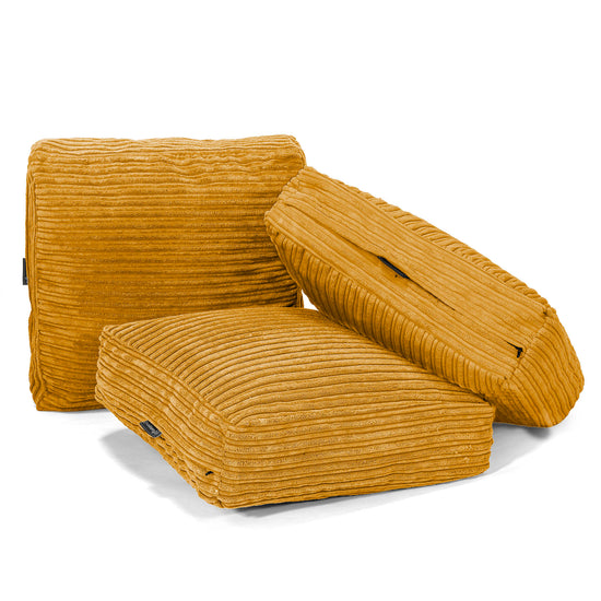 Grand Coussin de Sol - Côtelé Miel doré 04