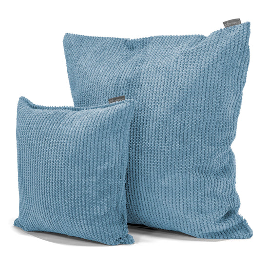 Grand Housse de Coussin 70 x 70cm - Pompon Bleu Ciel 02