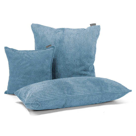 Grand Housse de Coussin 70 x 70cm - Pompon Bleu Ciel 04