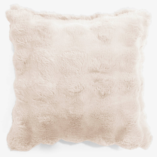 Housse de Coussin 47 x 47cm - Fausse Fourrure à Bulles Crème 01
