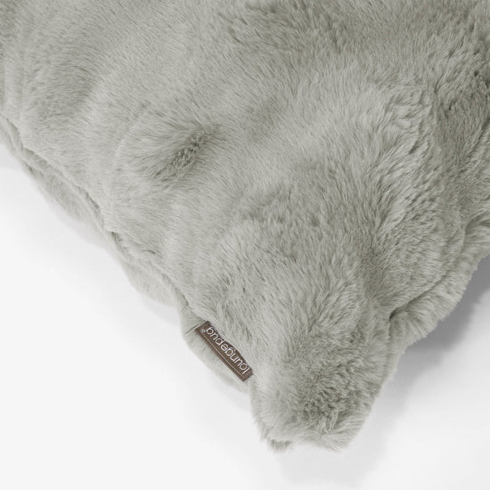 Housse de Coussin 47 x 47cm - Fausse Fourrure à Bulles Vert Sauge 02