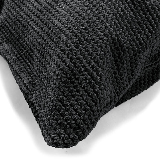 Housse de Coussin Rectangulaire 35 x 50cm - Pompon Noir 02