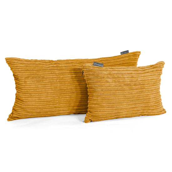 Housse de Coussin Rectangulaire Géant 40 x 70cm - Côtelé Miel doré 03