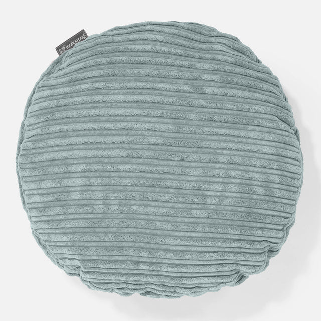 Housse de Coussin Rond 50cm - Côtelé Verte Menthe 01