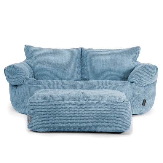 Joséphine Canapé Pouf - Pompon Bleu Ciel 02