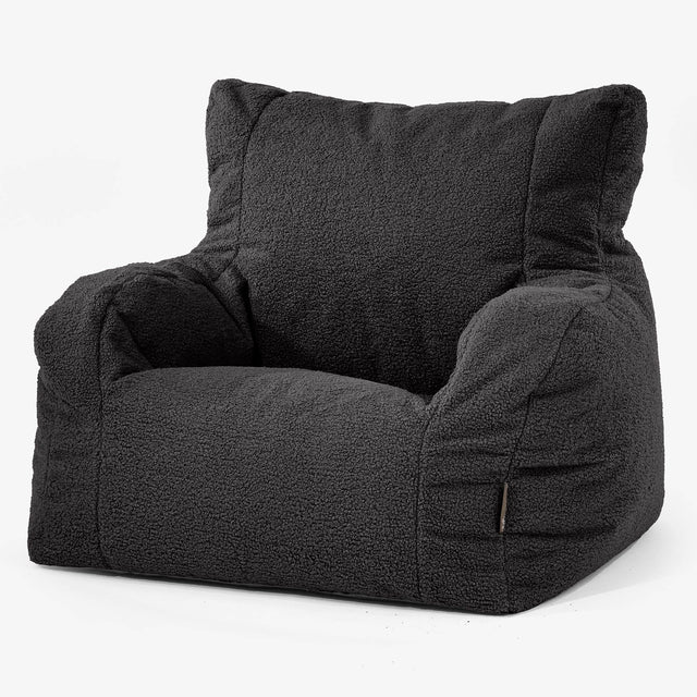 Joséphine Pouf Fauteuil Design - Bouclé Anthracite 01