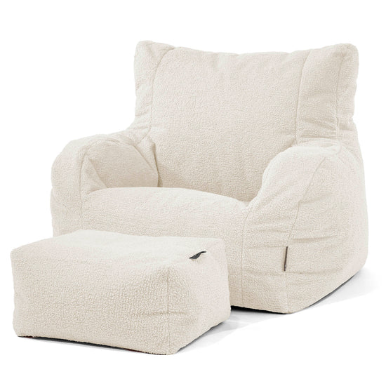 Joséphine Pouf Fauteuil Design - Bouclé Ivoire 01