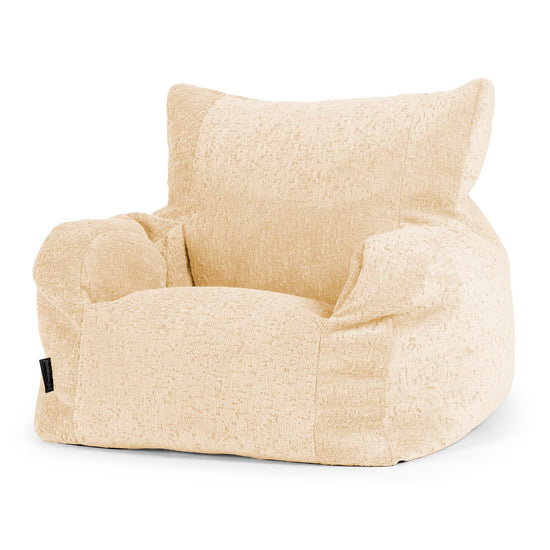 Joséphine Pouf Fauteuil Design - Chenille Luxe Ivoire 01