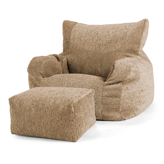 Joséphine Pouf Fauteuil Design - Chenille Luxe Vison 02