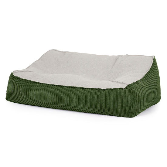 Le Canapé Pouf Doudou - Bouclé & Côtelé Vert Forêt 01