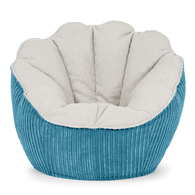 Pouf Fauteuil Natalia Sacco - Bouclé & Côtelé Mer Égée 01