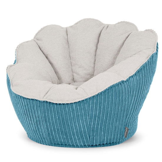 Pouf Fauteuil Natalia Sacco - Bouclé & Côtelé Mer Égée 02