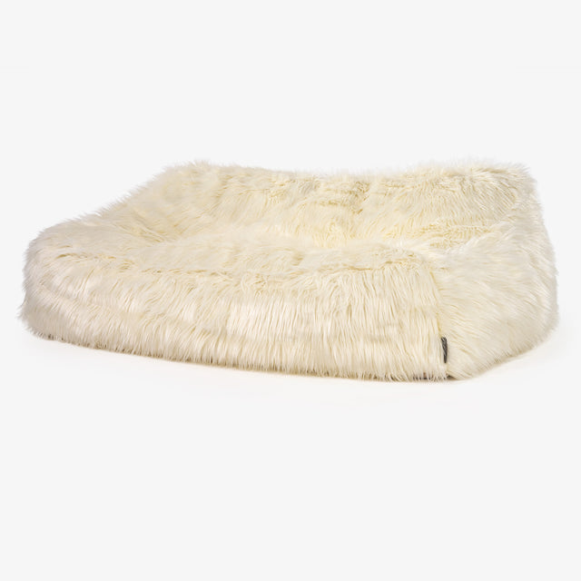 Le Canapé Pouf Doudou - Imitation fourrure à poils longs Crème 01