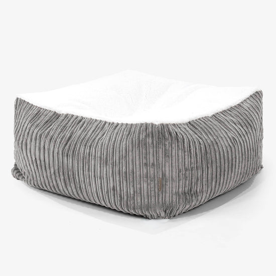 Le Matelas Géant pour Chien, Taille Large - Sherpa & Côtelé Anthracite 01