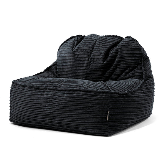Le Pouf Doudou 2.0 - Côtelé Noir 01