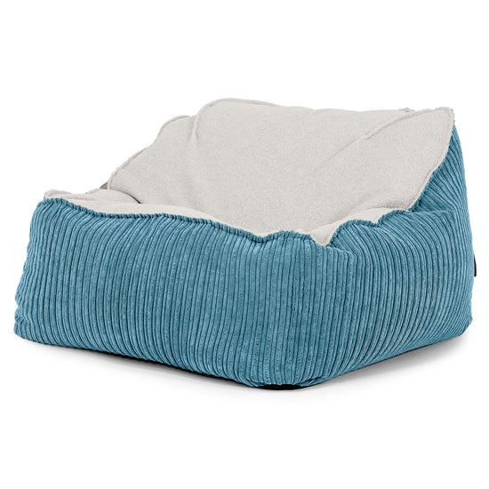 Le Pouf Doudou - Bouclé & Côtelé Mer Égée 01