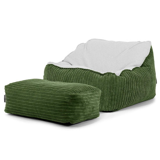 Le Pouf Doudou - Bouclé & Côtelé Vert Forêt 03