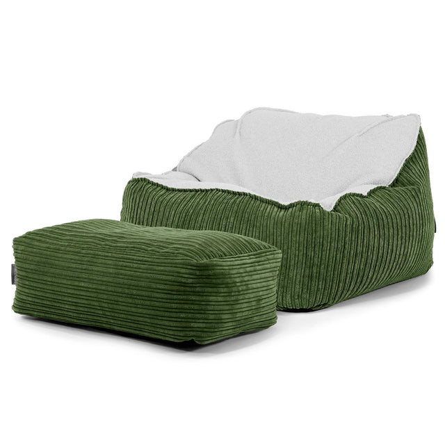 Le Pouf Doudou - Bouclé & Côtelé Vert Forêt 03