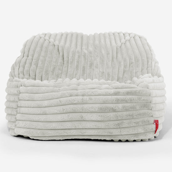 Le Pouf Doudou - Velours Côtelé Ultra Pelucheux Vert Sauge 02