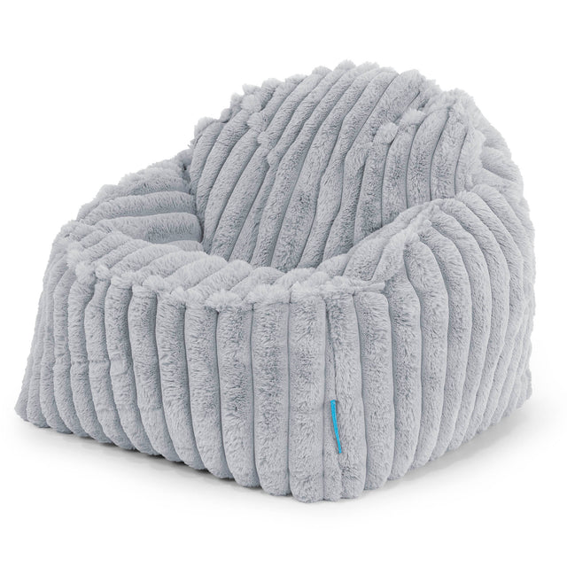 Le Pouf Enfant Doudou 2-6 ans - Velours Côtelé Ultra Pelucheux Bleu Dragé 01
