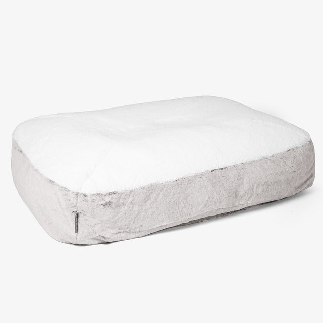 Lit pour Chien, Taille Large - Fausse Fourrure Lapin Gris clair 01