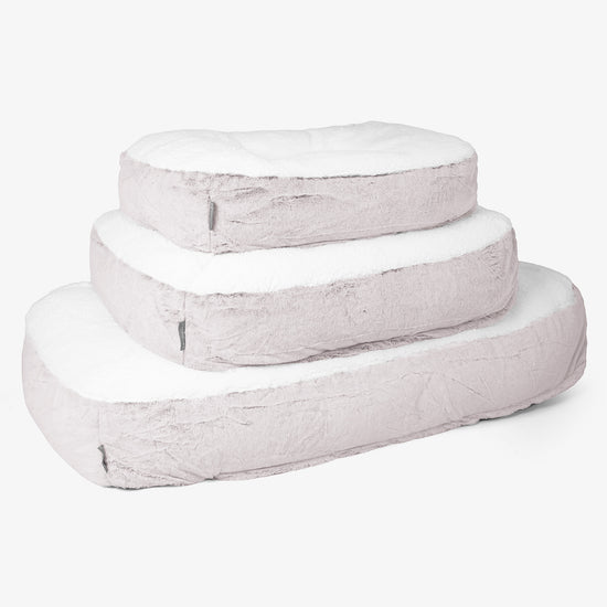 Lit pour Chien, Taille Large - Fausse Fourrure Lapin Rose Pastel 02