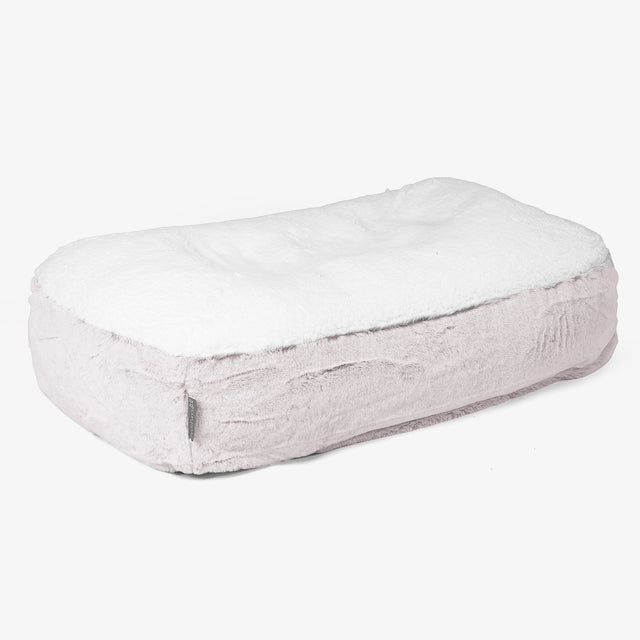 Lit pour Chien, Taille Moyenne - Fausse Fourrure Lapin Rose Pastel 01