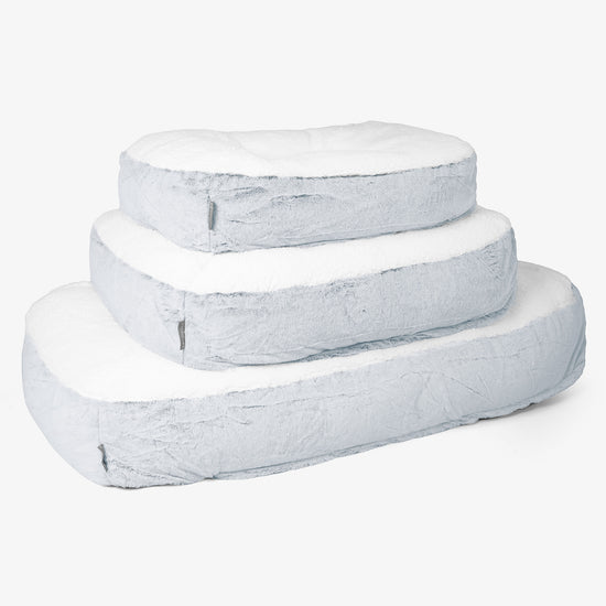 Lit pour Chien, Taille XL - Fausse Fourrure Lapin Bleu Pastel 02