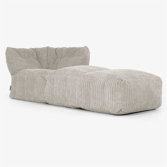 Modulaire Canapé Pouf, Élément Méridienne Droite - Côtelé Vison 01