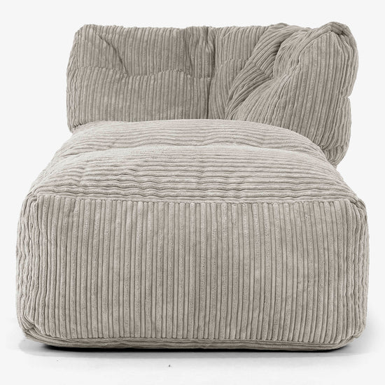 Modulaire Canapé Pouf, Élément Méridienne Droite - Côtelé Vison 02
