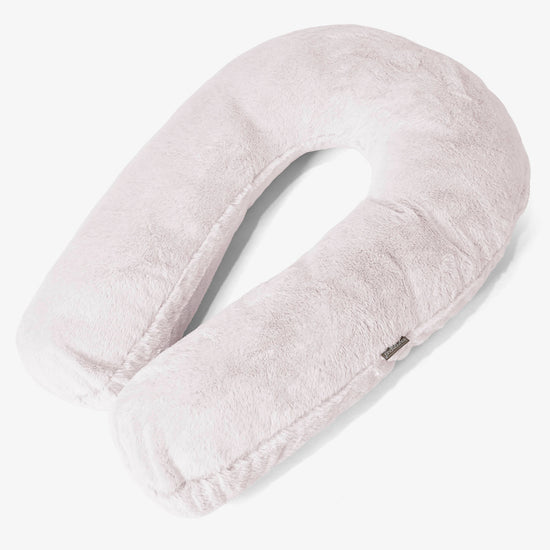 Oreiller Câlin - Fausse Fourrure Lapin Rose Pastel 01