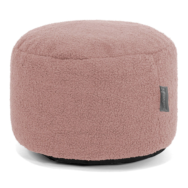 Petit Repose Pied - Bouclé Rose 01