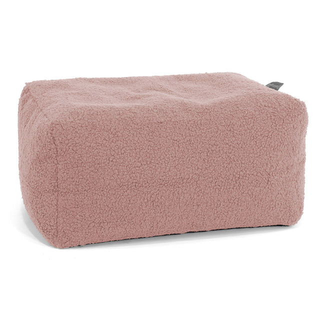 Petit Repose Pied - Bouclé Rose 01