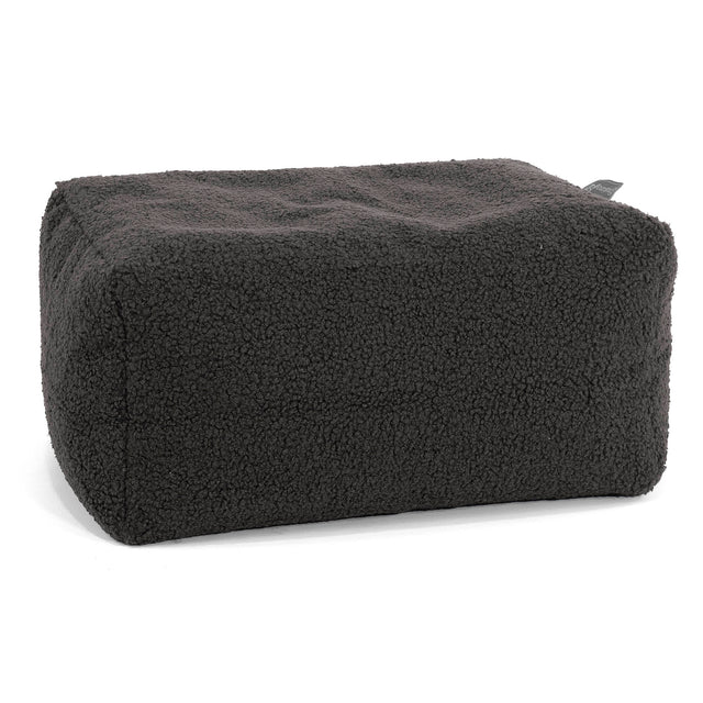 Petit Repose-pieds Rond - Bouclé Anthracite 01