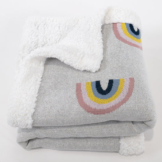 Couverture / Plaid - Tricoté Arc-en-ciel 03