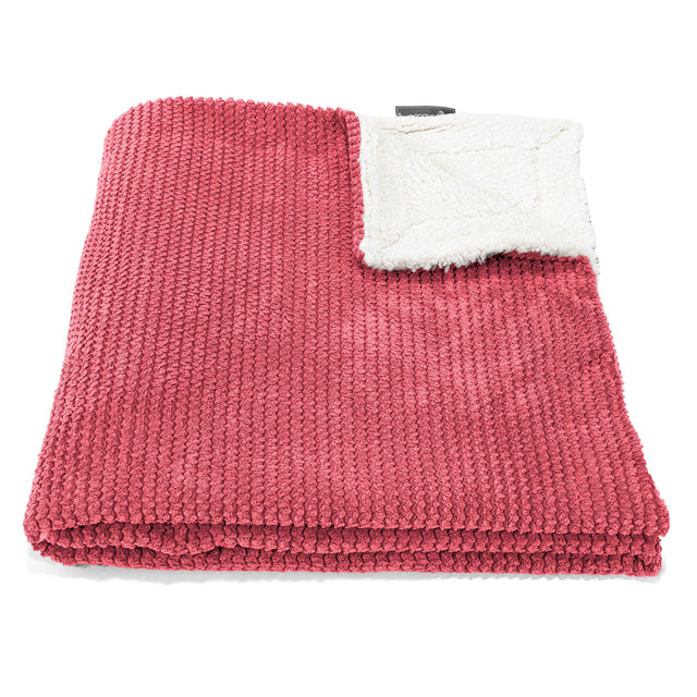 Plaid / Couverture Sherpa - Pompon Rouge pastel 02