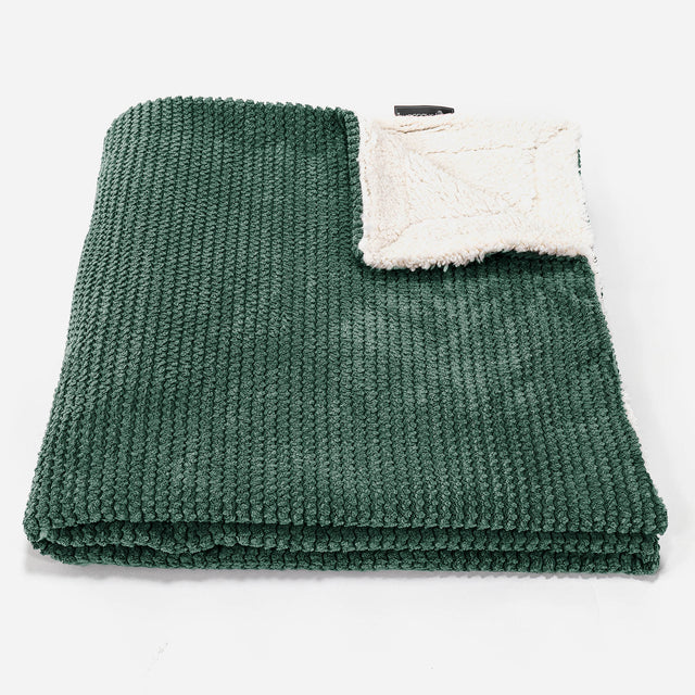 Plaid / Couverture Sherpa - Pompon Vert Mousse 02
