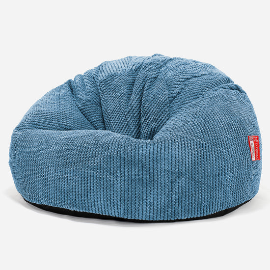 Pouf Poire Classique - Pompon Bleu Ciel 01