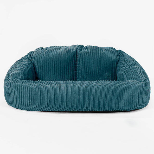 Pouf Canapé Bubble - Côtelé Bleu Canard 01