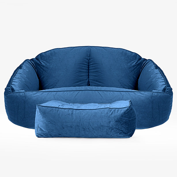 Pouf Canapé Bubble - Velours Bleu Marine 02