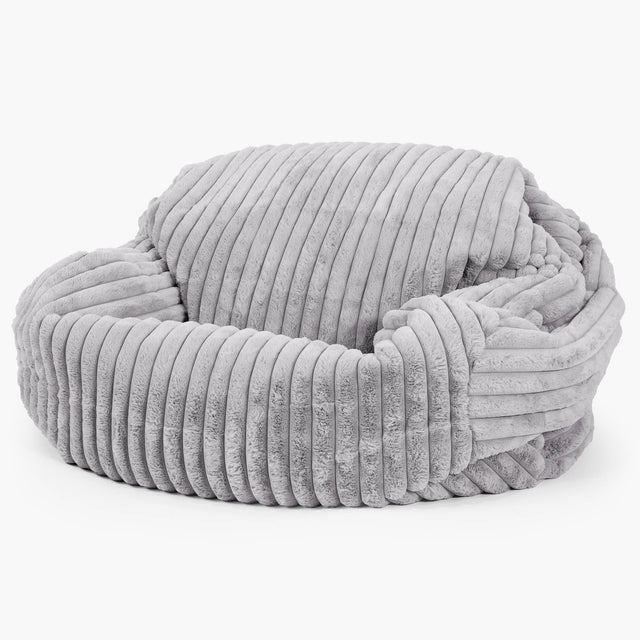 Pouf Canapé Sabine - Velours Côtelé Ultra Pelucheux Gris 01