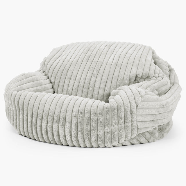 Pouf Canapé Sabine - Velours Côtelé Ultra Pelucheux Vert Sauge 01