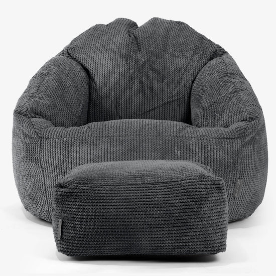 Pouf Chaise Bubble - Pompon Noir 02