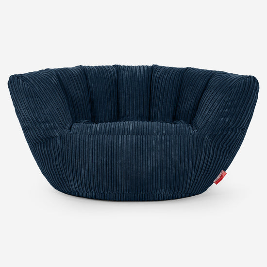 Pouf Charles Vintish - Côtelé Bleu Marine 02