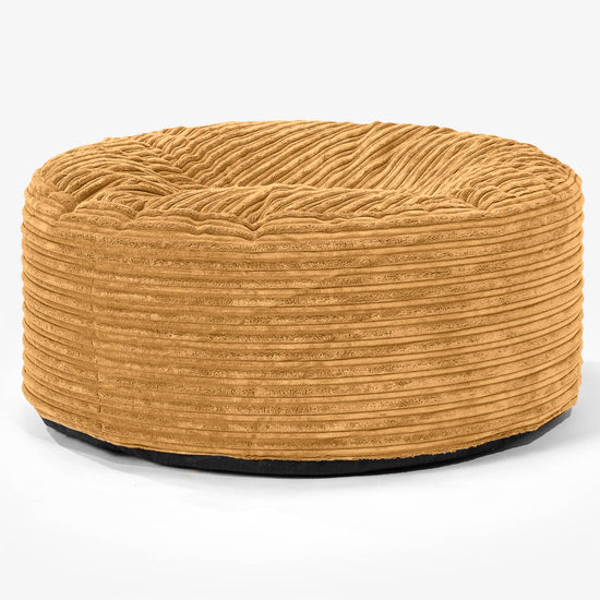 Pouf Design Rond - Côtelé Miel doré 01