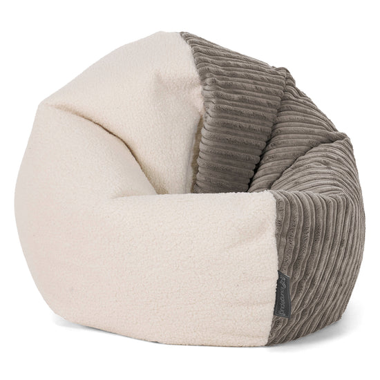 Pouf Fauteuil Flexiforme pour Enfants de 1 à 3 ans - Bouclé & Côtelé Anthracite 01
